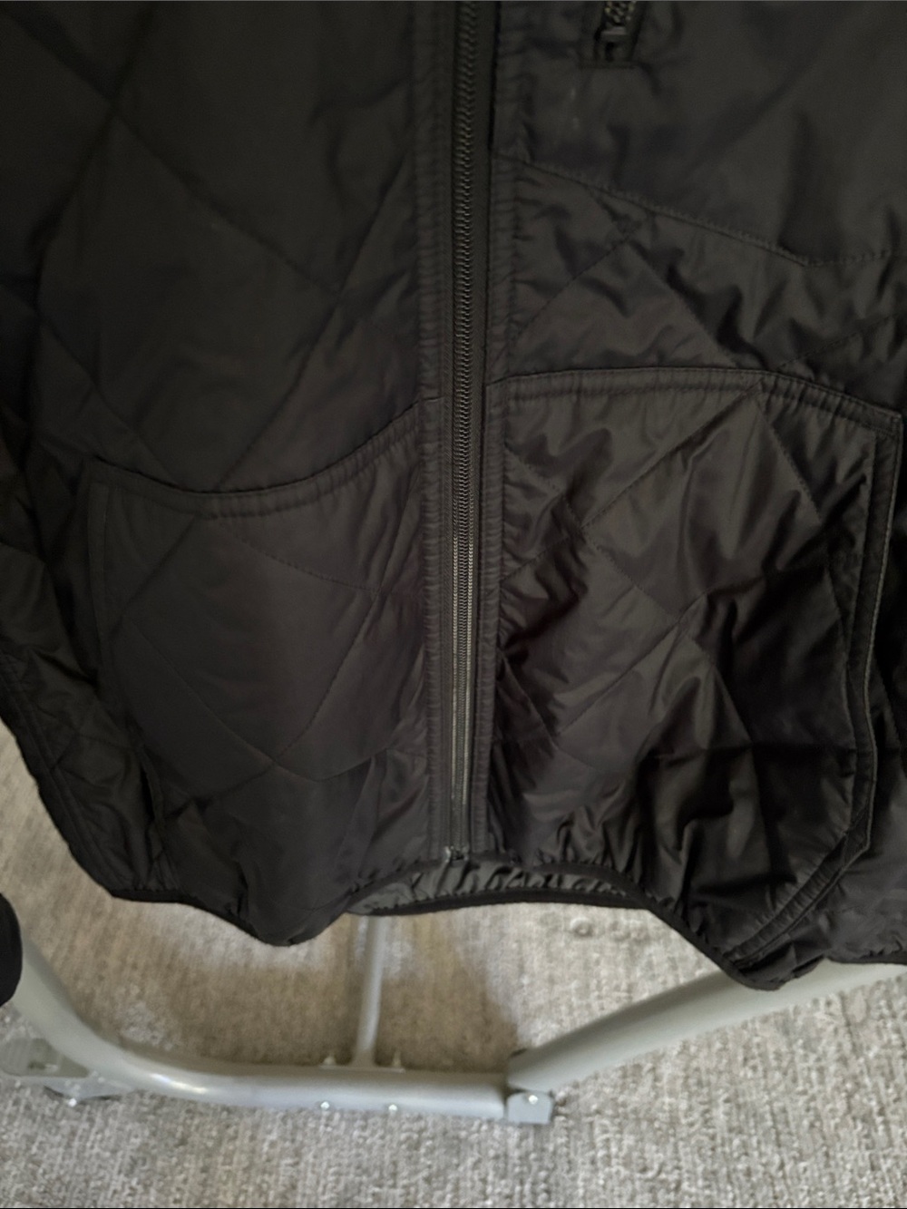 Patagonia Black Quilted Hooded Jacket with Blue Accents - Picture 3 of 3